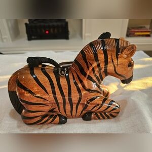 Wooden Zebra Handbag